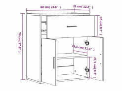 vidaxl Aparador De Cocina|Aparador de madera de ingeniería roble Sonoma 60x31x70 cm