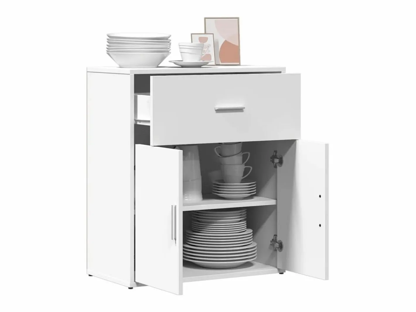 vidaxl Aparador de madera de ingeniería 60x31x70 cm Blanco Best
