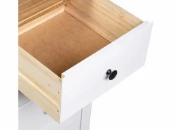 vidaxl Aparador de madera maciza pino estilo Panamá 46x40x89 cm Blanco Discount