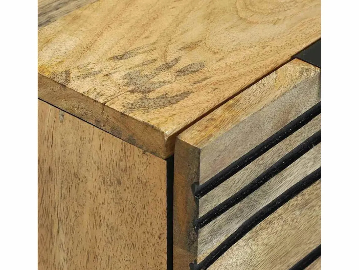 Aparador de madera maciza de mango de 60x33,5x75 cm Marru00f3n Hot