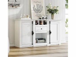 Aparador de salón con 2 puertas y 1 cajón - 130 x 35 x 70 cm - para salones y despachos - MDF + aglomerado -^Merax Discount