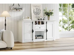 Aparador de salón con 2 puertas y 1 cajón - 130 x 35 x 70 cm - para salones y despachos - MDF + aglomerado -^Merax Discount