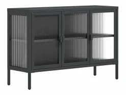 Clicnbuy Aparador|Aparador de vidrio y acero 105x35x70 cm