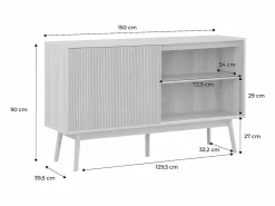 Sweeek Aparador|Aparador escandinavo efecto madera con 2 puertas, 150cm natural