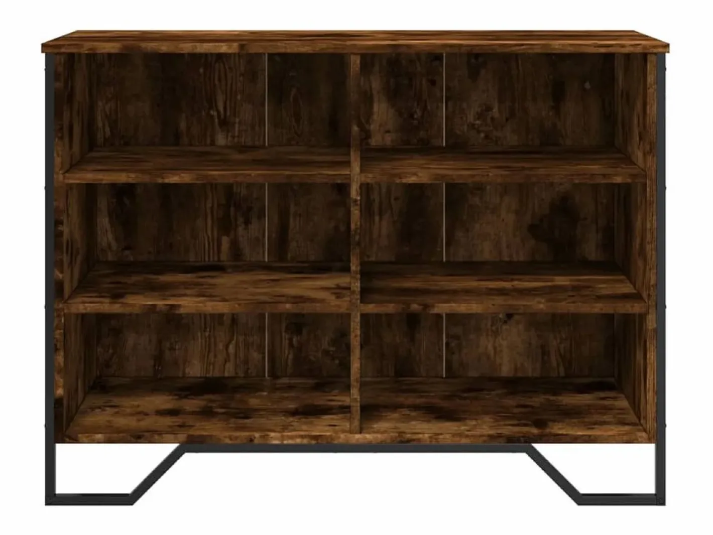 Clicnbuy Aparador madera de ingeniería roble ahumado 101x35,5x74,5 cm Marru00f3n New