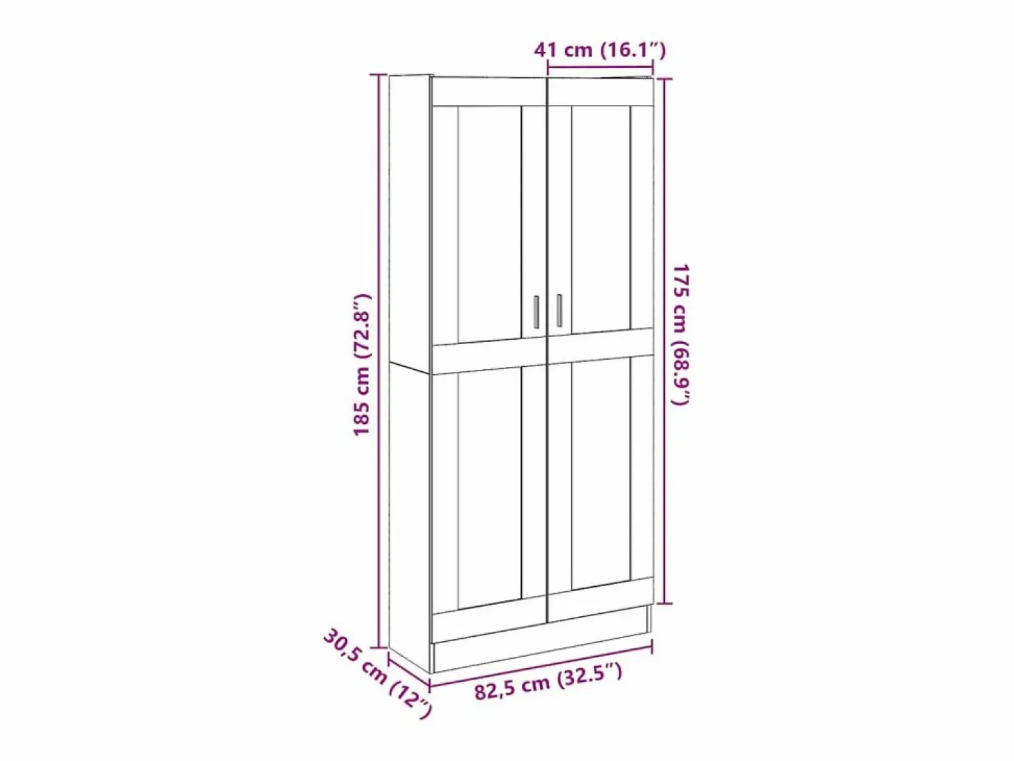 Aparador madera ingeniería madera envejecida 82,5x30,5x185 cm^vidaxl Best
