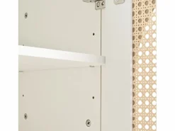 ModernLuxe Aparador|Aparador moderno con estantes ajustables - puertas de ratán - MDF -
