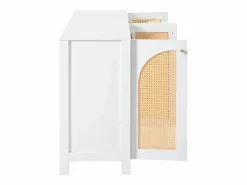 ModernLuxe Aparador|Aparador moderno con estantes ajustables - puertas de ratán - MDF -