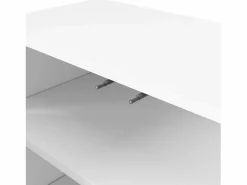 Merax Aparador moderno con puertas onduladas - 120 x 35 x 80 cm - con estantes regulables - MDF - Blanco Hot
