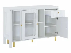 ModernLuxe Aparador moderno con tapa giratoria retráctil - varios espacios de almacenamiento - MDF - Blanco Sale