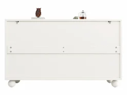 Aparador moderno para comedor y salón - 120 x 35 x 71 cm - con 4 puertas + estante ajustable - MDF + metal -^Merax Discount
