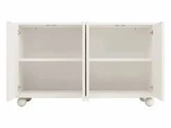 Aparador moderno para comedor y salón - 120 x 35 x 71 cm - con 4 puertas + estante ajustable - MDF + metal -^Merax Discount