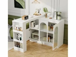 Aparador, Mueble bar giratorio de MDF - gran espacio de almacenamiento - estilo contemporáneo -^ModernLuxe Online