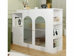 Aparador, Mueble bar giratorio de MDF - gran espacio de almacenamiento - estilo contemporáneo -^ModernLuxe Online