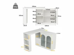 Aparador, Mueble bar giratorio de MDF - gran espacio de almacenamiento - estilo contemporáneo -^ModernLuxe Online