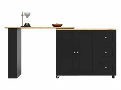ModernLuxe Mueble Bar|Aparador, mueble bar giratorio - MDF - 3 cajones y 2 puertas -