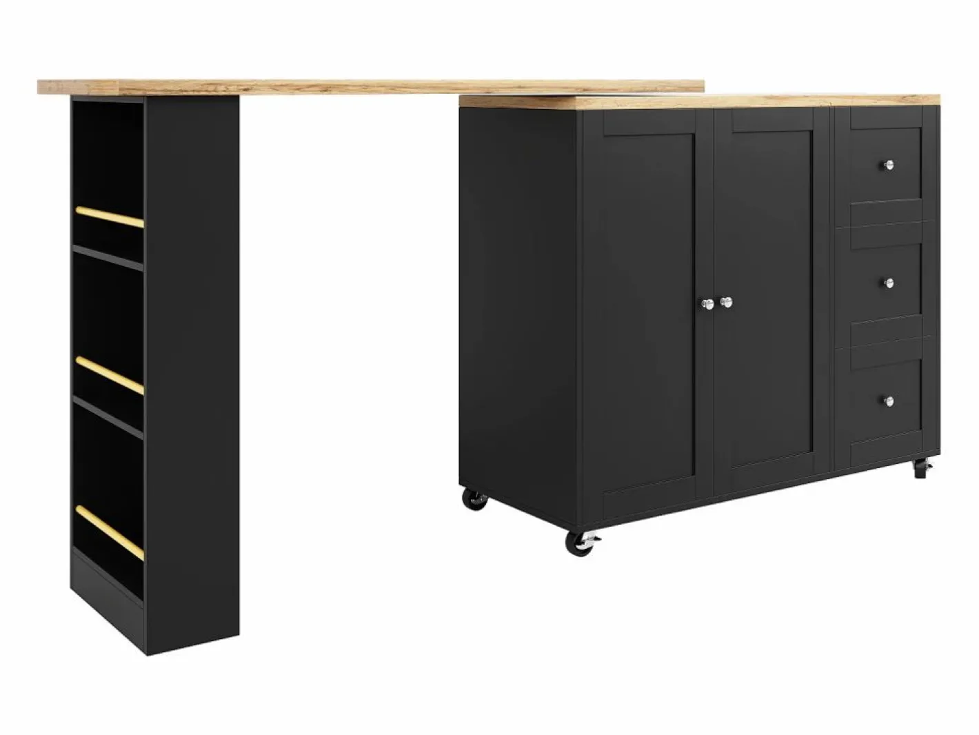 ModernLuxe Mueble Bar|Aparador, mueble bar giratorio - MDF - 3 cajones y 2 puertas -