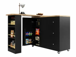 ModernLuxe Mueble Bar|Aparador, mueble bar giratorio - MDF - 3 cajones y 2 puertas -