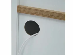 ModernLuxe Aparador, Mueble bar giratorio y retráctil con LED - gran espacio de almacenamiento - estilo contemporáneo - Blanco Clearance
