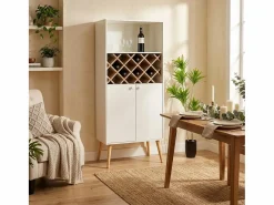 AHD Aparador mueble para vinos de cocina y salón con 2 puertas estilo nórdico Ulbster Multicolor Clearance