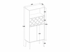 AHD Aparador mueble para vinos de cocina y salón con 2 puertas estilo nórdico Ulbster Multicolor Clearance
