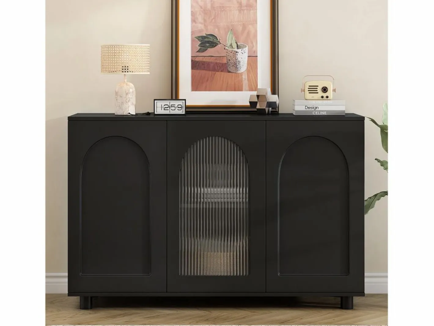 Hauss Spole Aparador|Aparador con 3 puertas - estantes regulables - madera MDF y PB