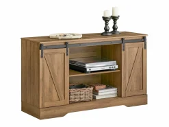 Sobuy Zapatero|Mueble De Almacenaje|Aparador Recibidor con Puerta corrediza de Granero Armario de Almacenamiento Mueble para Entrada 120 x 40 x 70 cm FSB60-BR ES