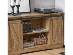 Sobuy Zapatero|Mueble De Almacenaje|Aparador Recibidor con Puerta corrediza de Granero Armario de Almacenamiento Mueble para Entrada 120 x 40 x 70 cm FSB60-BR ES