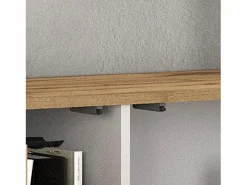 Aparador suspendido Iseo con 3 puertas y 6 compartimentos internos brillo y roble 150x35x70 cm Blanco Discount