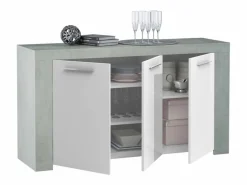 Aparador Urban 3 puertas blanco/cemento 80x144x42 cm^Loungitude Hot