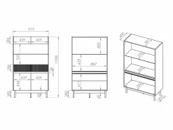 Petits-Meubles Vitrina Para Vajilla|Aparador vitrina 4 puertas Connie Cachemira y Madera
