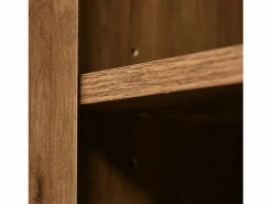 Hauss Spole Aparador 120x40x76cm con 3 cajones y 2 puertas, en madera natural oscura, patas de metal negro. Color natural oscuro Discount