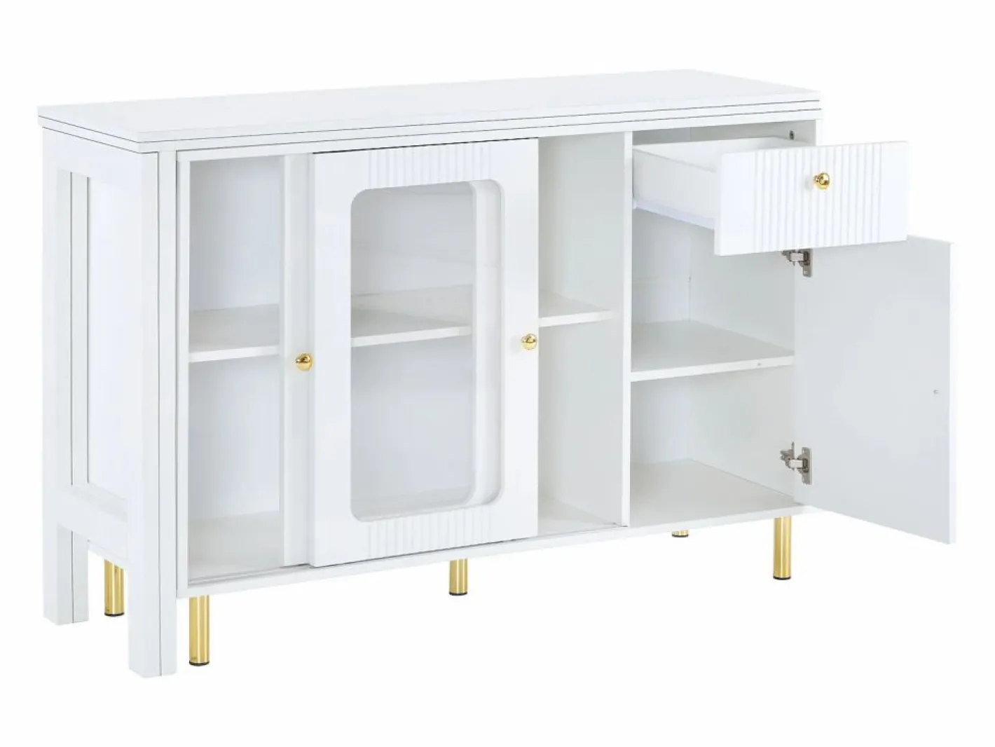 Hauss Spole Aparador De Cocina|Aparador 122x80x82cm con 3 puertas y 1 cajón, tapa extensible y giratoria, cuerpo