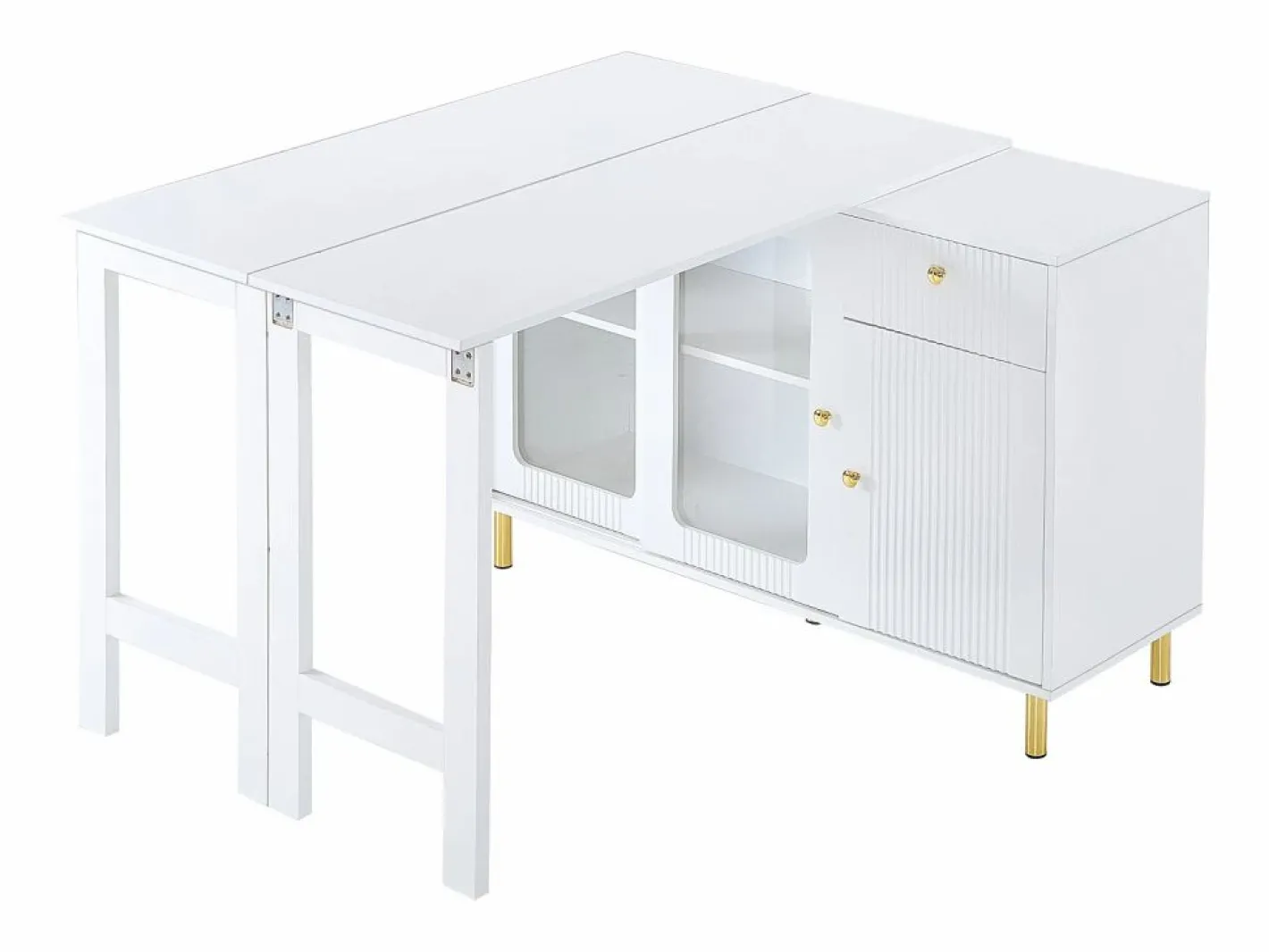 Hauss Spole Aparador De Cocina|Aparador 122x80x82cm con 3 puertas y 1 cajón, tapa extensible y giratoria, cuerpo