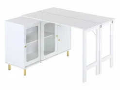 Hauss Spole Aparador De Cocina|Aparador 122x80x82cm con 3 puertas y 1 cajón, tapa extensible y giratoria, cuerpo
