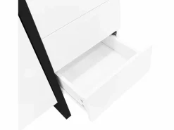 Hauss Spole Aparador De Cocina|Aparador 150x40x80cm con 3 puertas y 4 cajones, cuerpo en lacado brillo y negro.