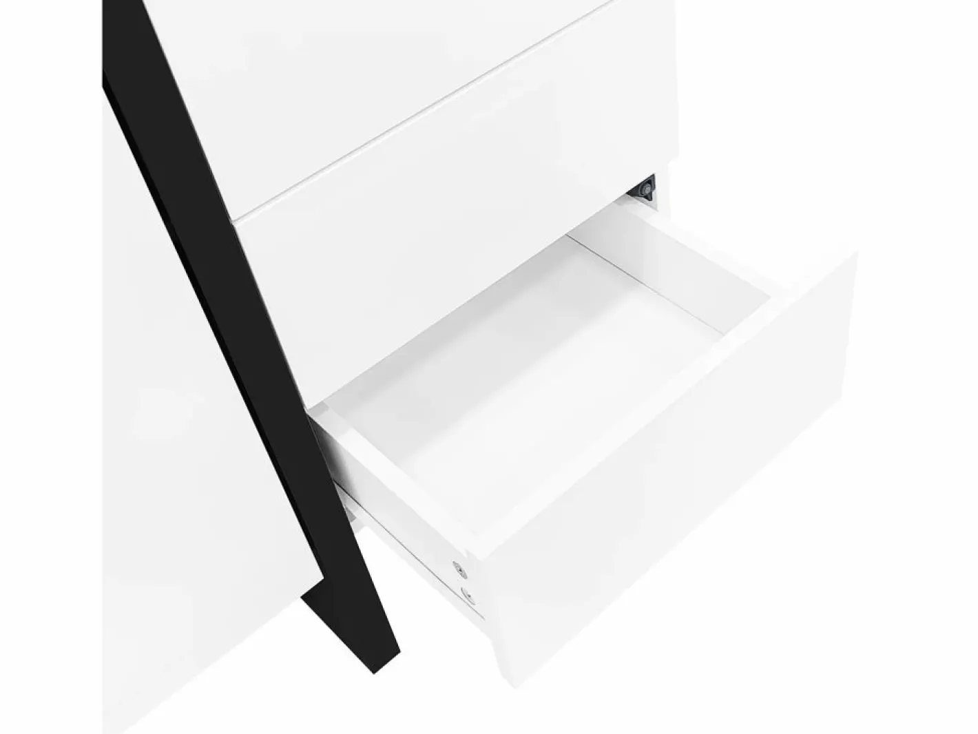 Hauss Spole Aparador De Cocina|Aparador 150x40x80cm con 3 puertas y 4 cajones, cuerpo en lacado brillo y negro.