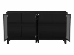 Aparador 160x40x84cm con 4 puertas con espejo, cuerpo lacado en^Hauss Spole
