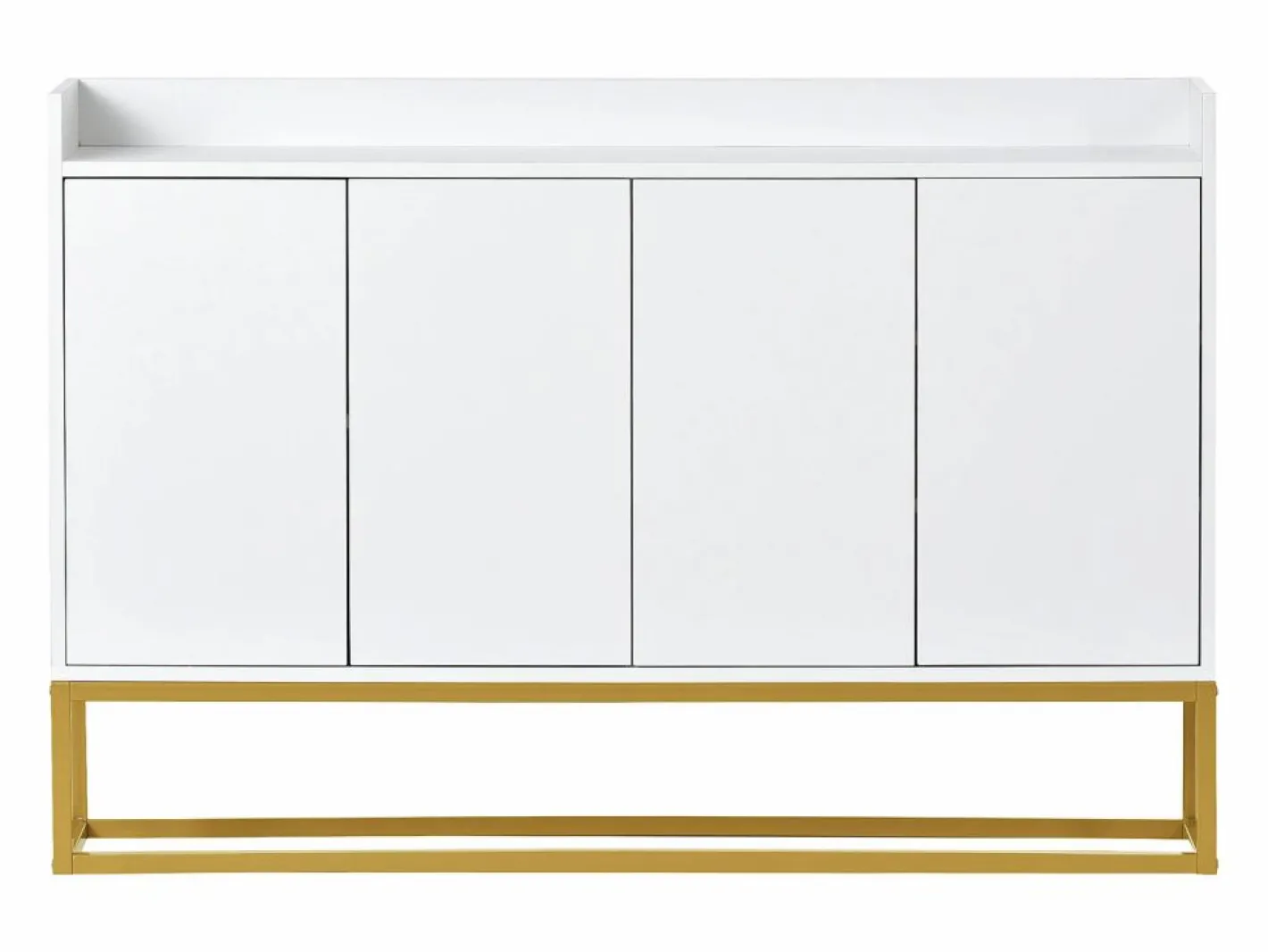 Hauss Spole Aparador De Cocina|Aparador 120x30x80cm con 4 puertas sin tiradores, patas de metal dorado, cuerpo