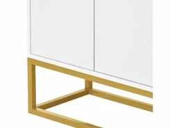 Hauss Spole Aparador De Cocina|Aparador 120x30x80cm con 4 puertas sin tiradores, patas de metal dorado, cuerpo
