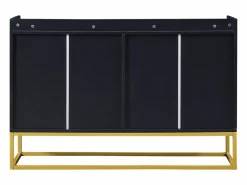 Hauss Spole Aparador De Cocina|Aparador 120x30x80cm con 4 puertas sin tiradores, patas de metal dorado, cuerpo