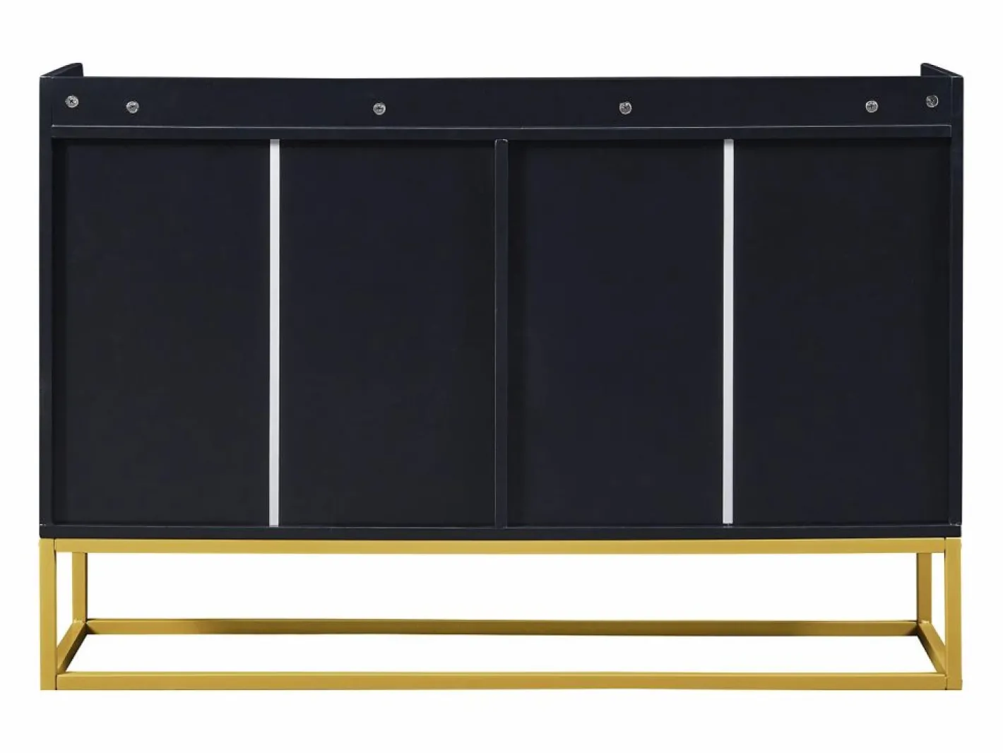 Hauss Spole Aparador De Cocina|Aparador 120x30x80cm con 4 puertas sin tiradores, patas de metal dorado, cuerpo