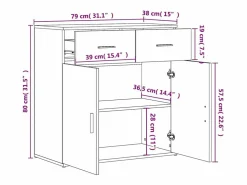vidaxl Aparador De Cocina|Aparadores 2 unidades madera de ingeniería 79x38x80 cm