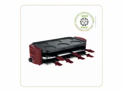 Aparato Multifuncional para Raclette 8 Personas con 6 Zonas para Pizzas y Crepes, 1600W, Recubrimiento Antiadherente Sin PFAS^Little Balance Best