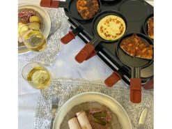 Aparato Multifuncional para Raclette 8 Personas con 6 Zonas para Pizzas y Crepes, 1600W, Recubrimiento Antiadherente Sin PFAS^Little Balance Best