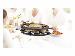 Princess Pequeño Electrodoméstico|Aparato para raclette 8 personas 1200W, termostato ajustable, placa grill antiadherente extraíble