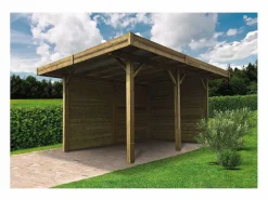 Habitat et jardin Cochera|Aparcamiento de madera para coche - 11,64 m² - 4,06 x 5,06 m