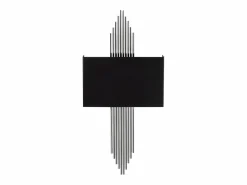 OZAIA Aplique Para Pared|Aplique art déco en metal negro y plateado - L. 22 x Alt. 75 cm - SANGARIUS