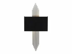 OZAIA Aplique Para Pared|Aplique art déco en metal negro y plateado - L. 22 x Alt. 75 cm - SANGARIUS