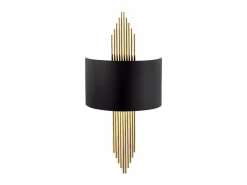OZAIA Aplique Para Pared|Aplique de metal - lámpara Ancho 22 x Alt. 75 cm - Negro y dorado - SANGARIUS